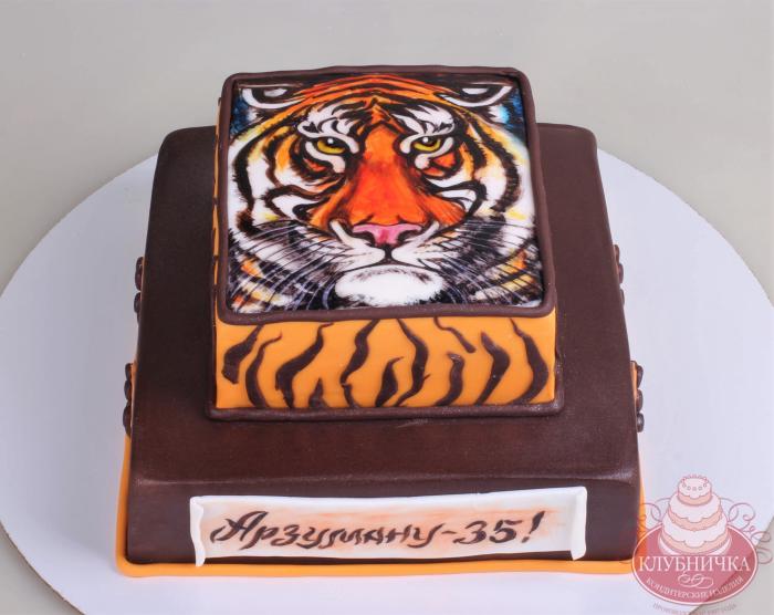 Торт на заказ "Вгляд тигра" 1500руб/кг+3000 руб рисунок