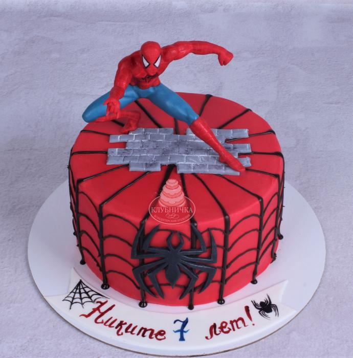 Детский торт на 7 лет "Человек паук" 