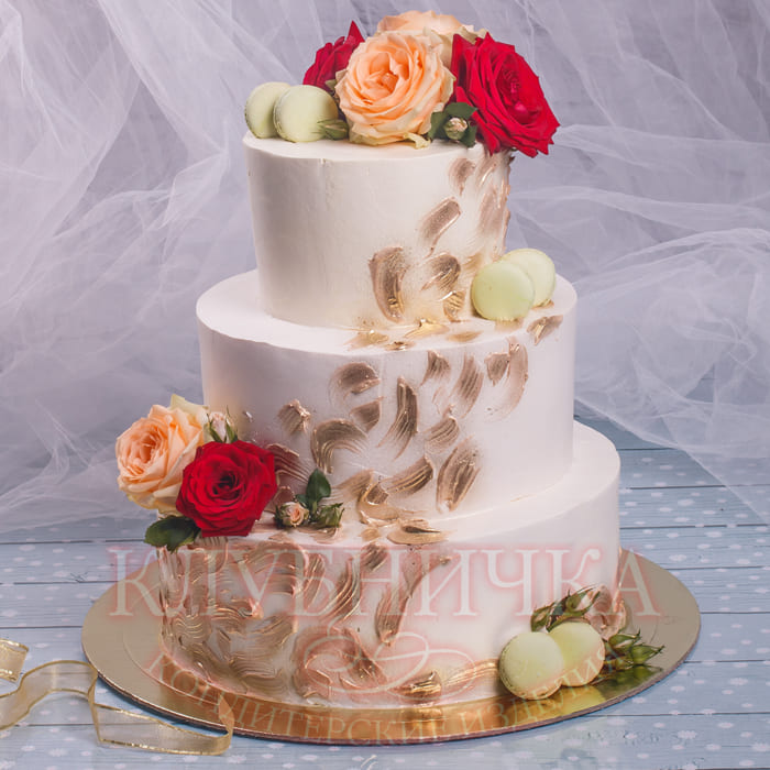 Свадебный торт "Лучия" 1500 руб/кг + 2000 живые цветы
