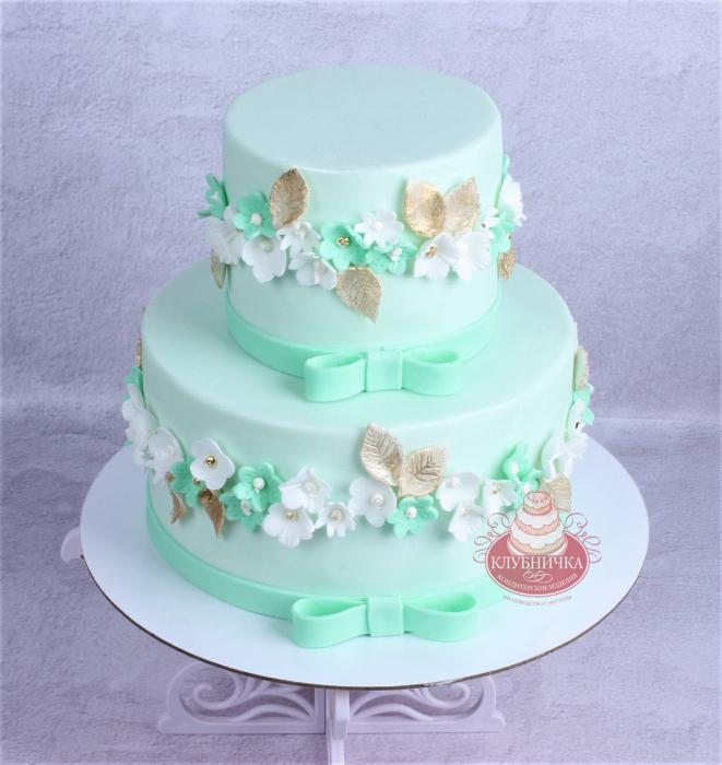 Свадебный торт "Мятная нежность" 