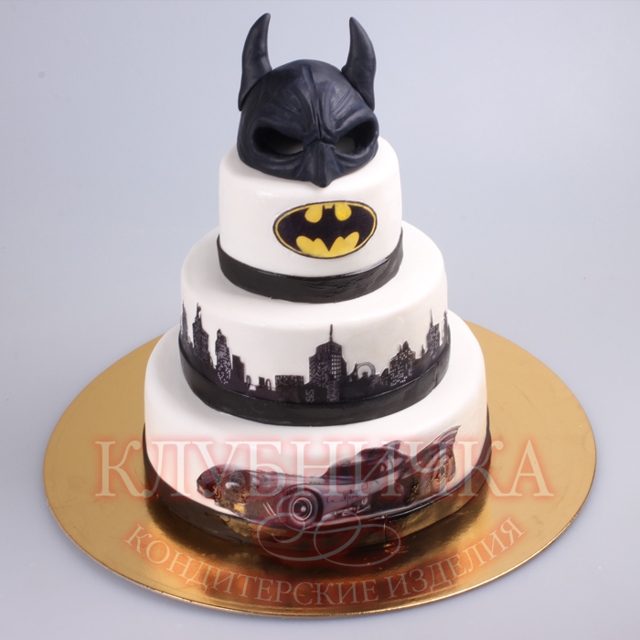 Детский торт на заказ "Город бэтмена" 1600 руб/кг + 1000 руб фигурки