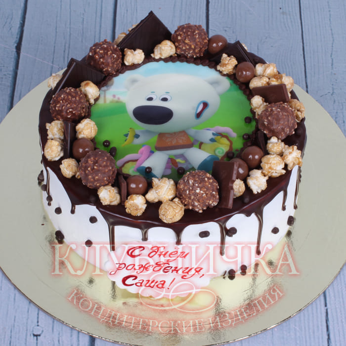 Детский торт "Мишка Тучка в шоколаде" 1800 руб/кг