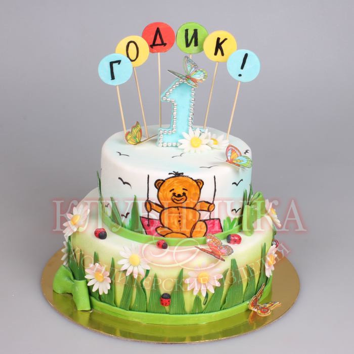 Детский торт "Мишка на 1 годик" 1700 руб/кг + 600 руб фигурки