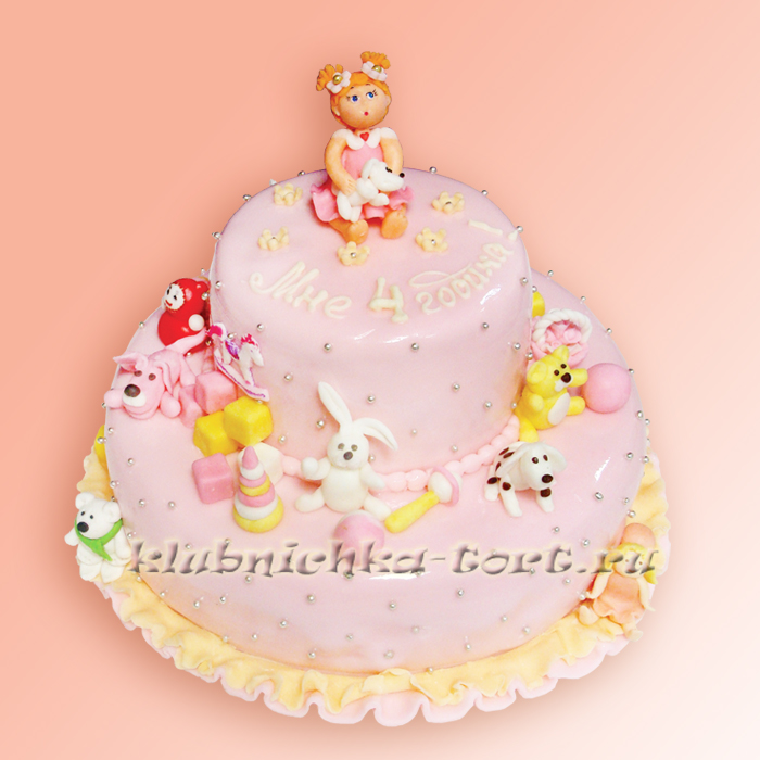 Детский торт Любимой дочке 1800руб/кг + фигурки 2200 руб
