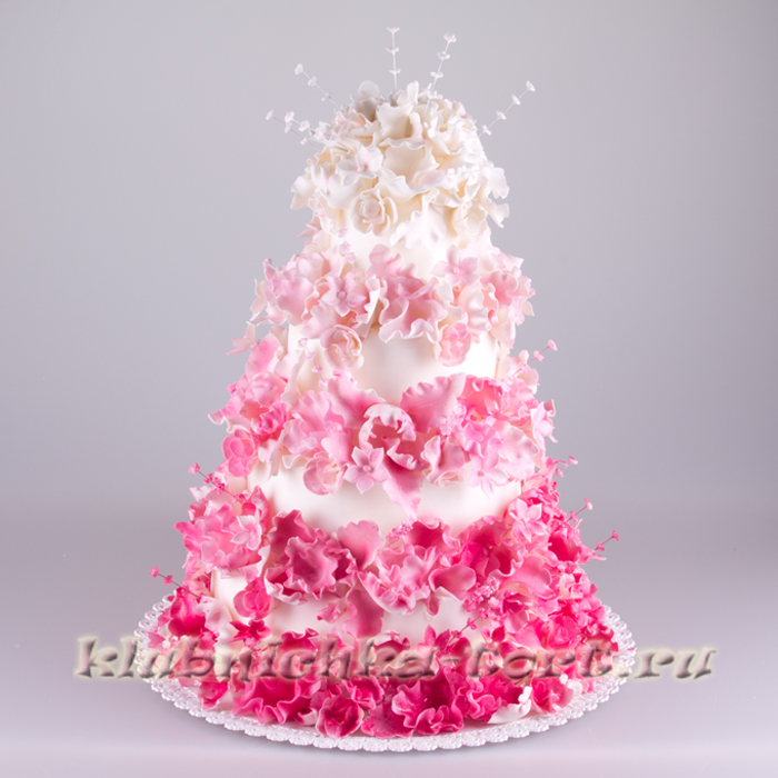 Свадебный торт "Розовая симфония" 2750руб/кг