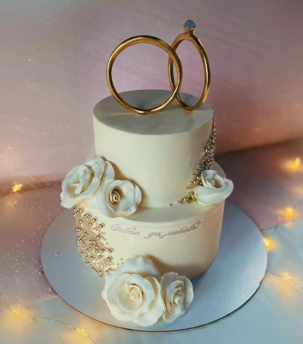 Свадебный торт "Золото и жемчуг"