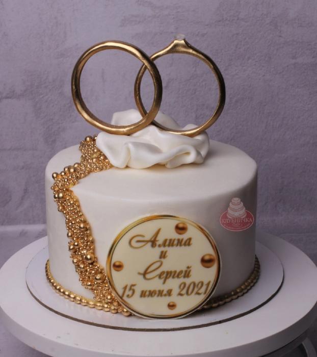 Свадебный торт "Золотые кольца"