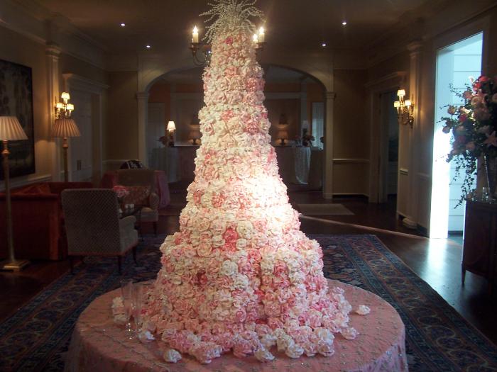 Свадебный торт от Сильвии "Розовые  небеса"