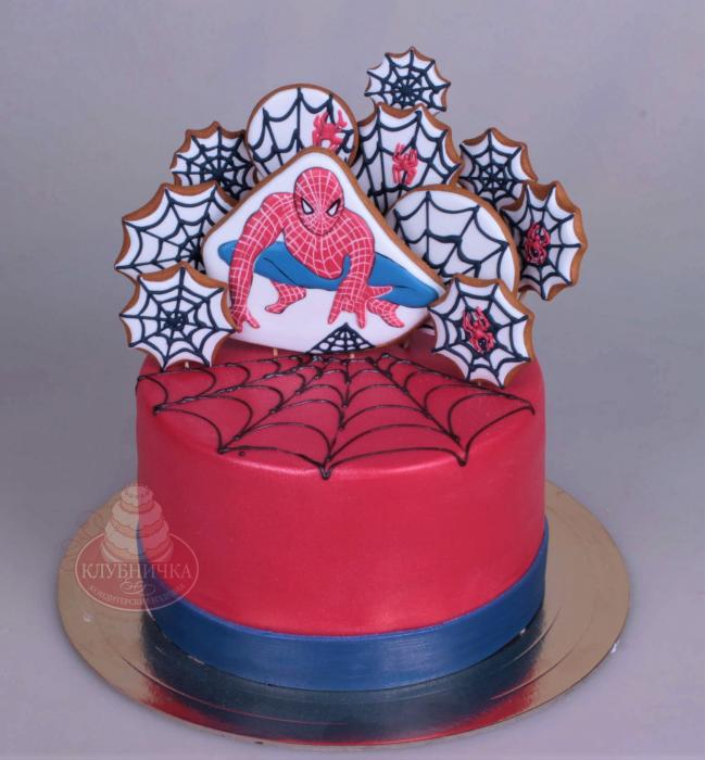 Детский торт "Пряничный человек паук"