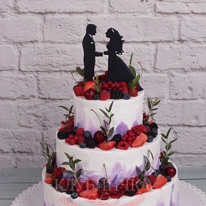 Свадебный торт "Cилуэты в саду" - 2100 руб/кг + 1200 сах аппликация