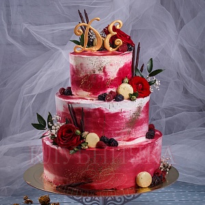 Свадебный торт "Стильное бордо"
